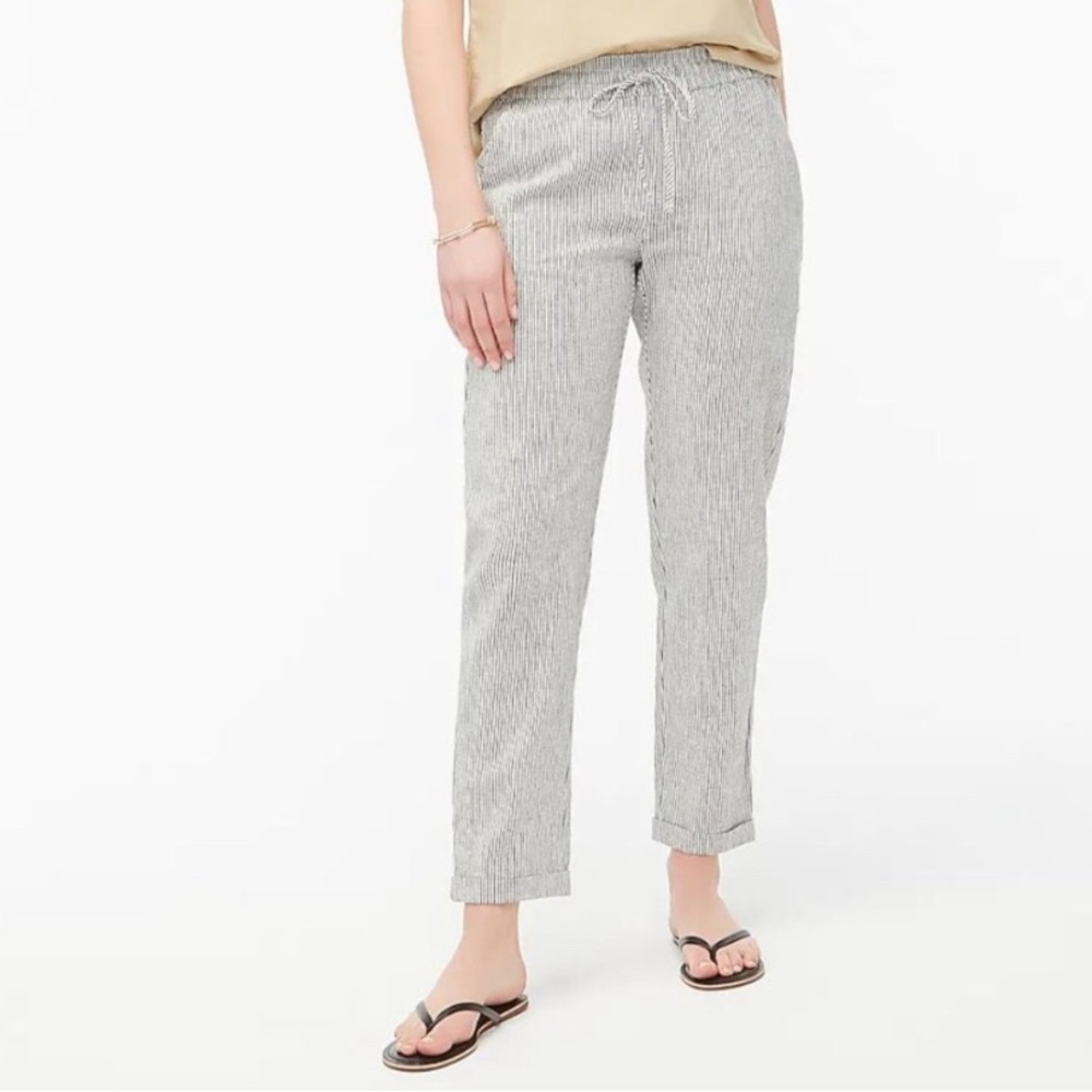 J Crew factory striped linen pants NWT